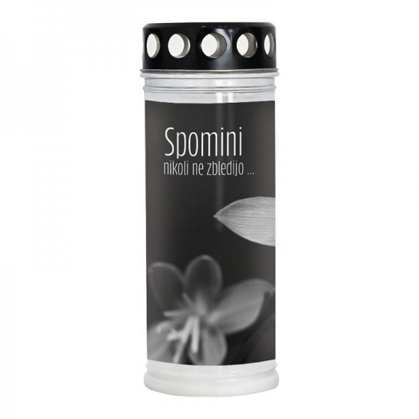 Nagrobna sveča Premium črno-bela Spomini nikoli ne zbledijo ...
